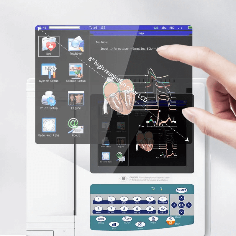 12-Channel ECG 1200G 8 lcd