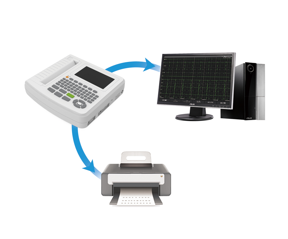12-Channel ECG 1201G ecg 1201g printing
